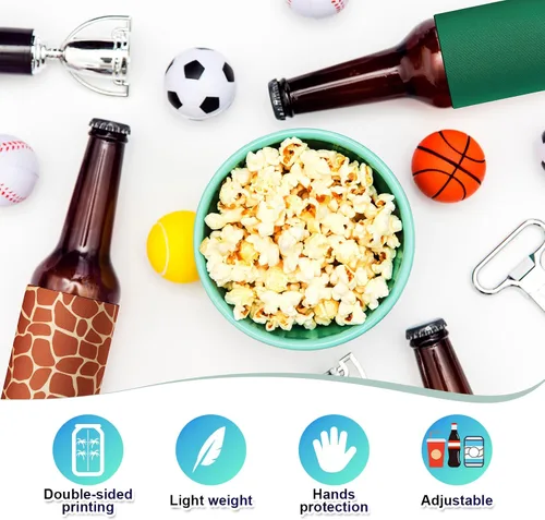 Vista 3 de 72 fundas enfriadoras de latas a granel, enfriadores de latas de cerveza en blanco, para fiestas, bebidas de cerveza, soporte a granel, fundas