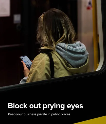 Vista 3 de Ringke Vidrio de privacidad [siéntete mejor en público] compatible con iPhone 15, fácil de instalar, compatible con fundas, protector de pantalla