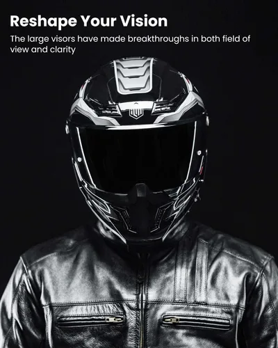 Vista 4 de ILM Cascos para Motocicleta para Adultos Hombres Mujeres Cara Completa DOT ECE Powersports Visera Dual para Carreras en Carretera con Pinlock