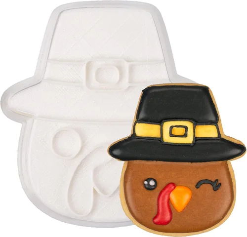 Vista 19 de Cortadores de galletas de otoño de Acción de Gracias, formas de bellotas y hojas con sellos de émbolo, accesorios de horneado de ácido poliláctico