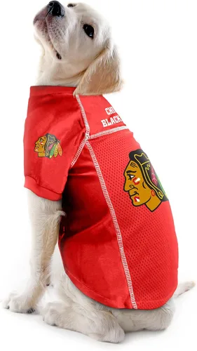 Vista 3 de Littlearth Camiseta básica para mascotas de la NHL Chicago Blackhawks, color del equipo, talla M