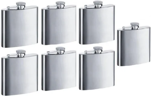 Vista 7 de Gifts Infinity - Petaca de acero inoxidable de 8 onzas, personalizable para padrino de bodas y dama de honor, grabada, Plateado