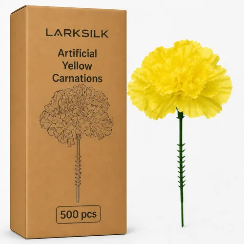 Vista 8 de Larksilk - Claveles artificiales negros, 3.5 pulgadas, paquete de 100