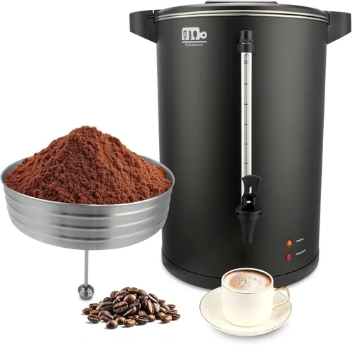 Vista 11 de Urna de café comercial de 30 tazas 6L, Cafetera de percolado de doble pared de 750W de Festa Essential, urna de agua caliente de acero inoxidable
