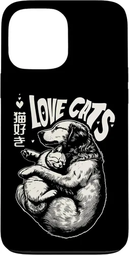 Vista 24 de Golden Retriever Dog Loves Cats Cuddle Art Case for iPhone 16