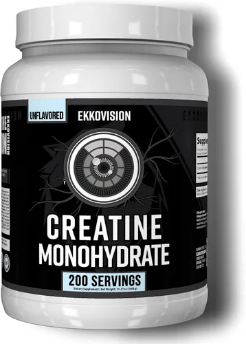 Vista 23 de Ekkovision Polvo de Monohidrato de Creatina Micronizado, Cereza Negra, Suplemento Pre Entrenamiento y Post Entrenamiento para Hombres y Mujeres