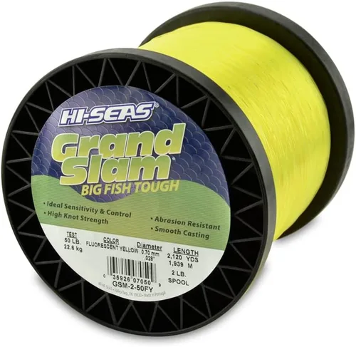 Vista 9 de HI-SEAS Grand Slam - Sedal de pesca de monofilamento, fuerte y resistente a la abrasión, en agua dulce y salada transparente, rosa, verde, azul