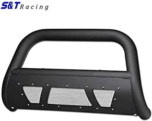 Vista 2 de S&T Racing - Cepillo de malla láser con tachuelas, color negro mate, protector de parachoques compatible con piloto 03-08 / compatible con Ridgeline