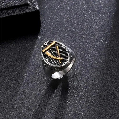 Vista 2 de PAURO - Anillo de acero inoxidable para hombre