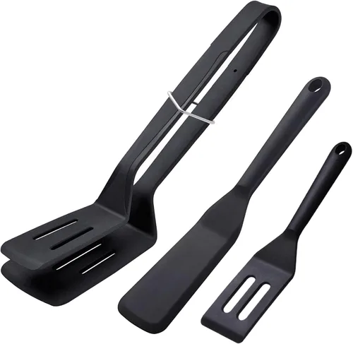 Vista 7 de Pinzas de silicona para barbacoa, abrazadera de acero inoxidable para asar y ensalada