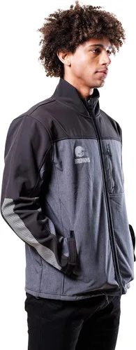 Vista 3 de Ultra Game Chaqueta de satén oficial de la NFL Supreme Heritage para hombre Negro