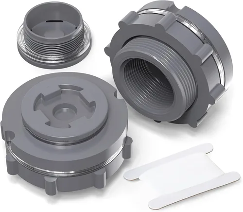 Vista 13 de TAISHER Adaptador de conector de tanque de mamparo de 1 pulgada de ABS blanco con tapones y junta para tanque de agua, barriles de lluvia, acuarios