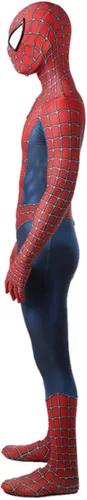 Vista 5 de Conollini Disfraz de araña de superhéroe de elastano, disfraz de Halloween y cosplay para niños y adultos