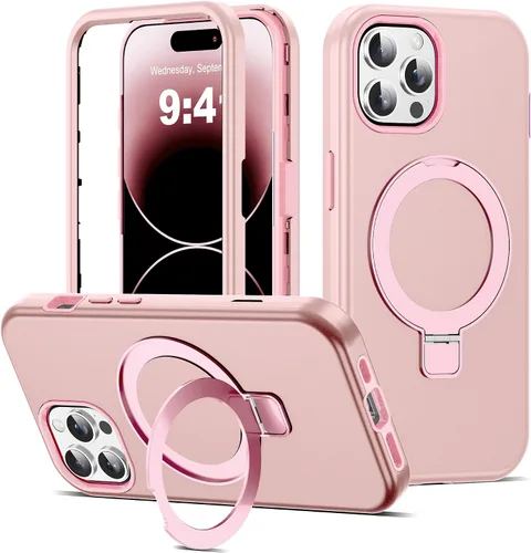 Vista 47 de Funda compatible con iPhone 13 y 14 de 6.1 pulgadas con soporte de anillo magnético [protección militar contra caídas] [compatible con Mag-Safe]