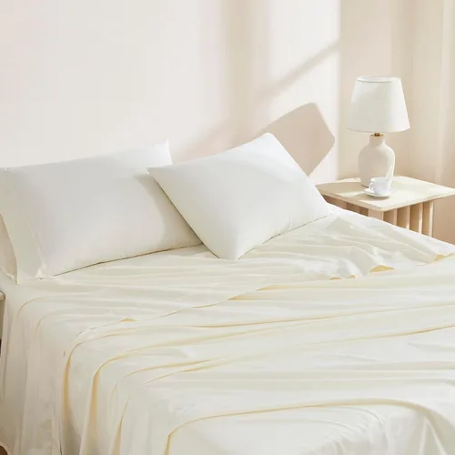 Vista 10 de Linen Closet Juego de 2 fundas de almohada de algodón orgánico de lujo de 144 hilos, color blanco ártico