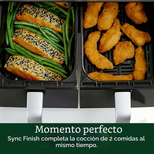 Vista 9 de Cuisinart Freidora de aire de 2 cestas, 2-4.25 QT, total 8.5 QT, 4 funciones: freír al aire, asar, hornear y mantener caliente, características Sync