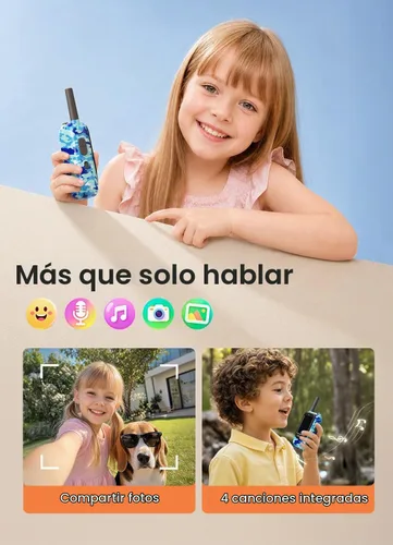 Vista 4 de FOREDOM Walkie Talkies recargables para niños Walkie Talkies de largo alcance para niños y niñas de 3 a 12 años de edad, juguetes de cumpleaños