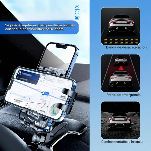Vista 5 de Soporte universal para teléfono de automóvil, soporte de teléfono celular para salpicadero para tu automóvil, giratorio de 360 grados