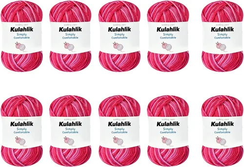 Vista 60 de 50g (1x50g) Hilo Acrílico para Crochet y Tejido, Hilo Degradado Colorido, 1 Rollo de Madejas, Hilo Acrílico Multicolor, Perfecto para Proyectos