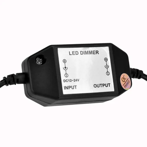 Vista 3 de Litever PWM DC12/24V 3A Interruptor de atenuación LED continuo giratorio con conector macho y hembra DC5521