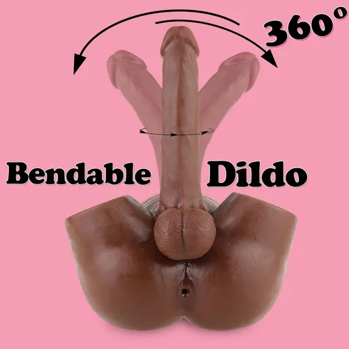 Vista 4 de Muñeca sexual masculina para mujeres con consolador enorme de 7.7 pulgadas, muñeca sexual de torso para adultos para masturbación femenina, juguete
