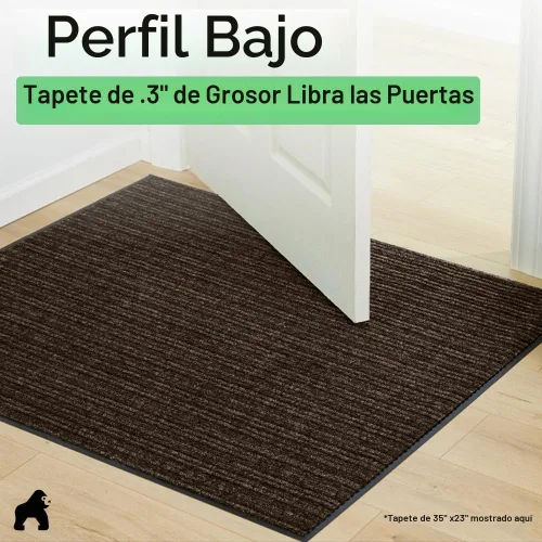 Vista 9 de Gorilla Grip - Tapete afelpado original de goma con perfil bajo, resistente, duradero, impermeable y fácil de limpiar para interior y exterior Marrón