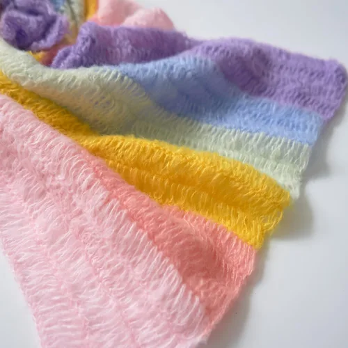 Vista 4 de Coberllus Accesorios de fotografía para bebé recién nacido, manta de mohair para niño y niña, arco iris, larga ondulación, para sesión de fotos