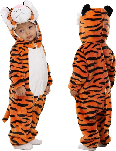 Vista 9 de TONWHAR Animal Costume for Infants & Toddlers - Boys & Girls One-Piece Romper Jumpsuit for Halloween & Daily Playwear Pink Dinosaur