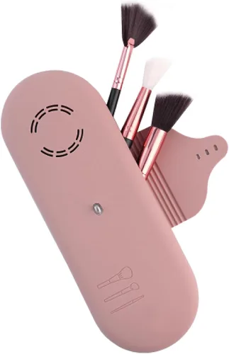 Vista 11 de Beauty Bloom - Soporte y organizador para brochas de maquillaje, silicona con hebilla, estuche de almacenamiento portátil para brochas de belleza