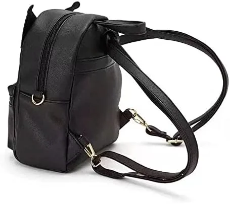 Vista 3 de Yafine Juego de regalo mochila de hombro de cuero 9 x 7 x 3 pulgadas etiqueta de equipaje mochila etiqueta de fiesta recuerdos negro
