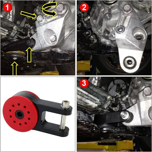 Vista 6 de Soporte de motor trasero de poliuretano de aluminio 85A de PTNHZ para 2013-2018 Ford Focus ST/RS Mazda Speed 3