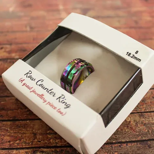Vista 3 de Yarn Ave Anillo de contador de filas de arco iris, accesorio de herramienta útil para tejer y ganchillo, herramienta manual de seguimiento