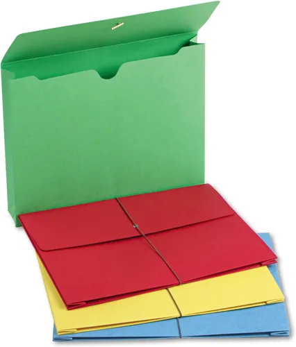 Vista 4 de Smead 77251 - Cartera Exp de 2 pulgadas con cordón elástico, color azul, verde, rojo, amarillo, 50 cajas