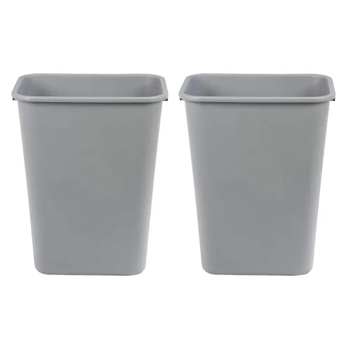 Vista 12 de Amazon Basics Cubo de basura pequeño, papelera rectangular para oficina comercial, 3 galones (paquete de 2), color negro