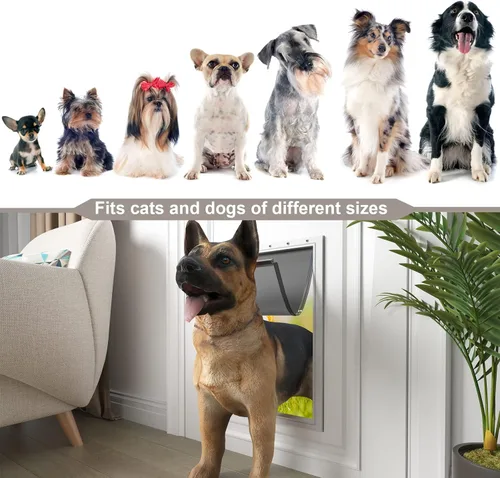 Vista 6 de Solapas de repuesto extra grandes para puerta de perro con tornillos, compatibles con puertas de perro PetSafe Freedom PAC 11-11040, miden 13 1/8” x