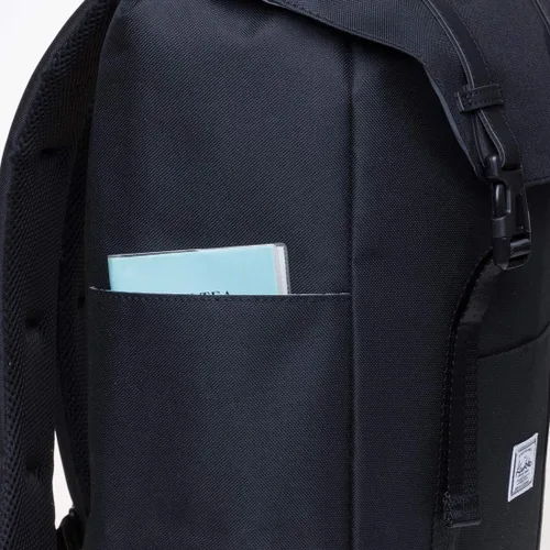 Vista 8 de KAUKKO Mochila de poliéster casual vintage y mochila de cuero (KS12-NEGRO)