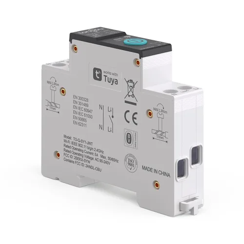 Vista 7 de TONGOU - Interruptor inteligente DIY 1P+N Wi-Fi, funciona con Alexa y Google Assistant para control de voz, 6A con monitor de energía, control