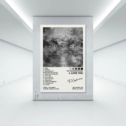 Vista 7 de UTOYA Póster con texto en inglés «The Neighbourhood I Love You» (I Love You), pintura decorativa en lienzo para dormitorio, 12 x 18 pulgadas