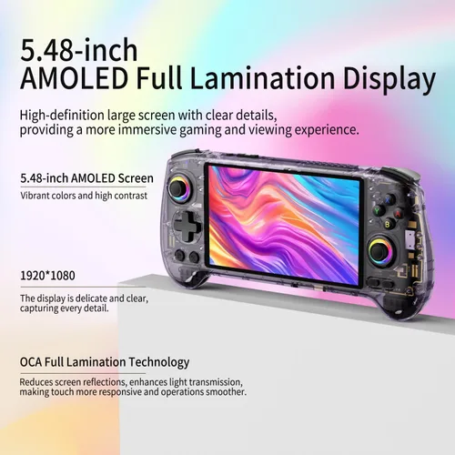 Vista 4 de GiipGoop RG557 Retro Handheld Game Console RG557 Android Handheld Console RG557 Retro Emulator, 5.48" AMOLED, Dimensity 8300, Android 14, WiFi 6E &
