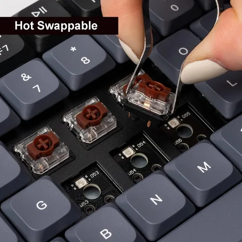 Vista 6 de Keychron K5 Pro QMK/VIA - Teclado mecánico inalámbrico personalizado, diseño de tamaño completo intercambiable en caliente, 108 teclas programables