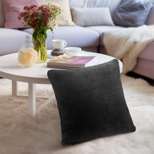 Vista 9 de PAVILIA Fundas de Almohada Decorativas Negras 18x18 Juego de 2, Fundas de Cojines Decorativos para Cama Sofá Sillón, Decoración de Acento Estético