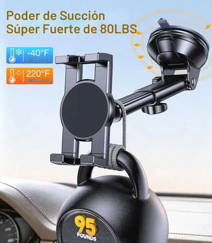 Vista 4 de Soporte para tablet para coche, soporte para iPad para coche【Parabrisas+Salpicadero】Ventosa para iPad para camión Soporte【360° 】Soporte para tablet