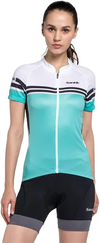 Vista 8 de Santic - Pantalones cortos de ciclismo para mujer con acolchado de gel 4D