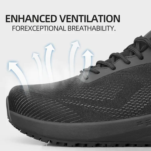 Vista 6 de Zapatos antideslizantes para hombre, para servicio de alimentos, antideslizantes, zapatos de trabajo para hombre, en restaurante, cocina, chef
