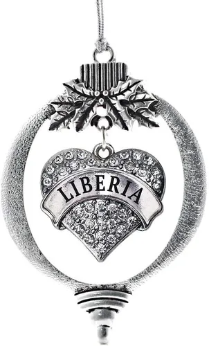 Vista 185 de Inspired Silver Adornos festivos de dije de corazón pave de plata con circonitas cúbicas