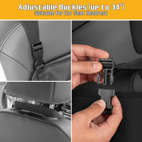 Vista 4 de LUXJA Organizador de asiento delantero de automóvil con bolsillo para archivos de acordeón, organizador de asiento de pasajero con funda para laptop