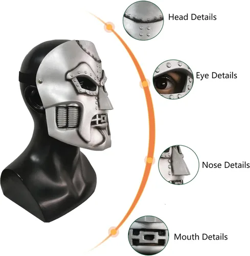 Vista 6 de Máscara de látex de médico, disfraz de cuatro fantásticos, casco para adultos