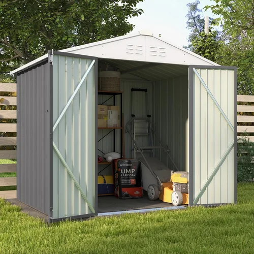 Vista 10 de Patiowell - Cobertizo de 3 x 3 pies para herramientas, pequeño, con techo inclinado y puerta individual con cerradura, para exteriores, patio