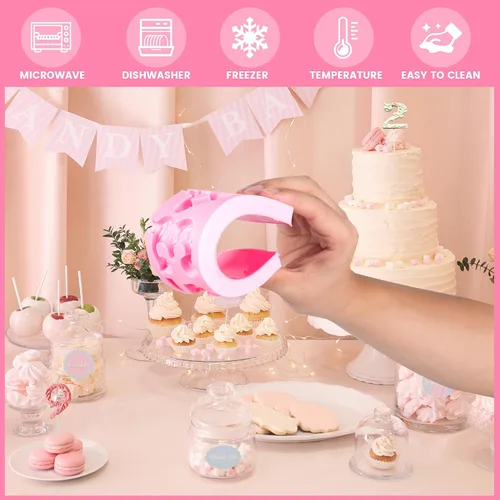 Vista 32 de YunKo Mini arcos de silicona Fondant Moldes Chocolate Candy Cake Pop Craft Molde Bowknot