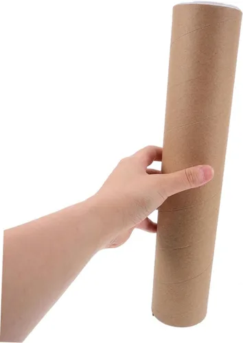 Vista 4 de 2 tubos de correo Kraft con tapas, tubo portador de póster para envío, almacenamiento y protección de obras de arte y documentos, versátil diseño